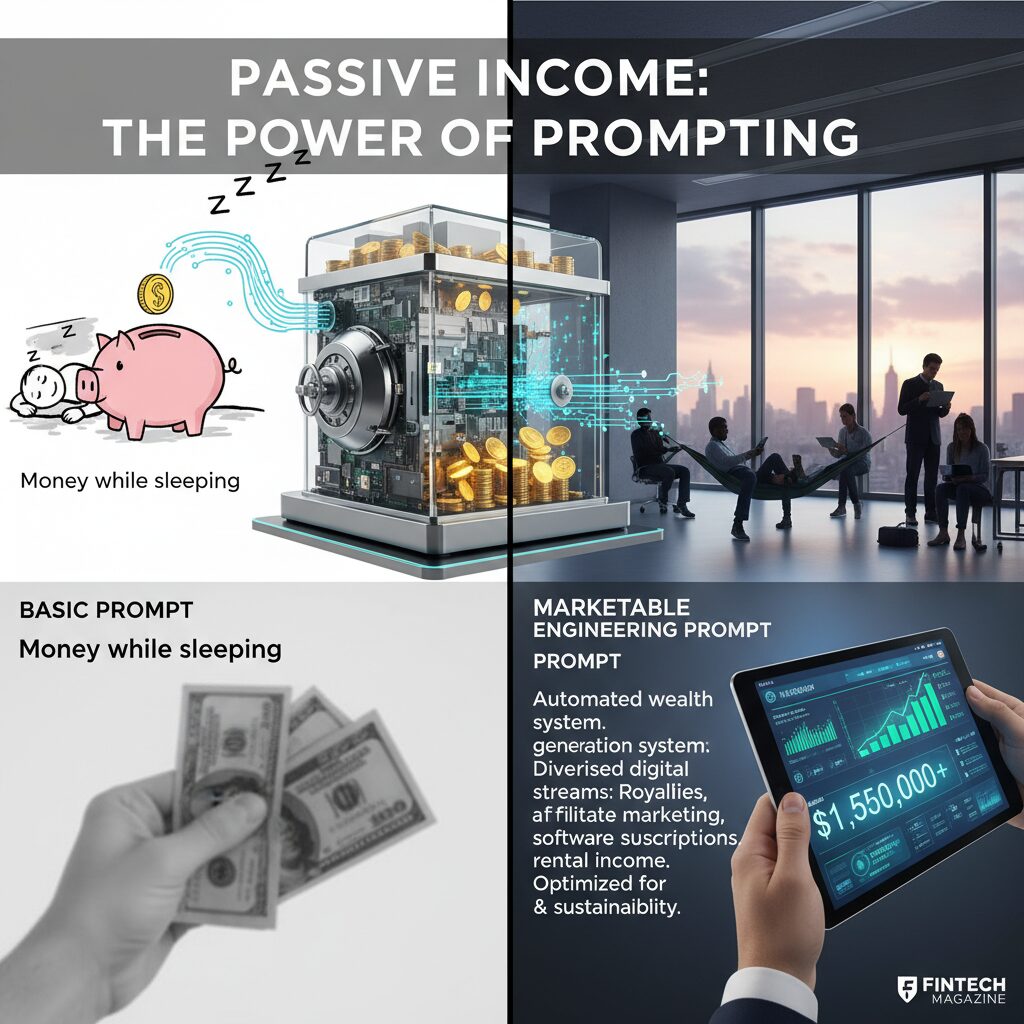 Graphic comparing a "Basic Prompt" vs a "marketable Engineering Prompt" showing the difference in output quality